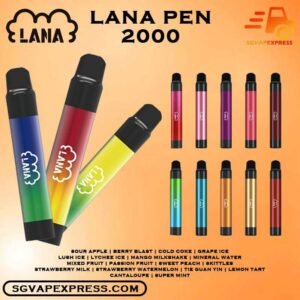 LANA PEN 2000 DISPOSABLE ( 2K Puffs ) - SGVAPEXPRESS VAPE SINGAPORE SG SHOP The Lana Pen 2000 Puffs ( 2K ) Disposable Vape Ready stock in our sg singapore store online shop for same day delivery. This Kit has a fashionable appearance. It uses a stainless steel tube as a carrier and wraps a layer of transparent glass. Lana always pays attention to the user's comfort and brings customers the ultimate holding experience. The Lana pen is equipped with a high-quality filter cotton core, and the newly developed fog Chemical technology, intelligent temperature control chip, the cigarette holder adopts ergonomic design, which fits most people's lips and creates a natural smoking experience. The Lana pen does not need to be charged repeatedly and can be thrown away after use. The built-in battery capacity of 1000mAh, 6ml of cigarette The oil reserve ensures that users can finish each Lana pen, and each Lana pen can pump 2000puffs on average. Lana pays attention to the use experience of each customer and continuously improves the product, only to bring better products to customers. Specification : Puff: 2000 Puffs Nicotine Strength: 3.5% (35mg) E-Liquid Capacity: 6ml Battery Capacity: 1000mAh ⚠️LANA PEN 2000 FLAVOUR LINE UP⚠️ Sour Apple Berry Blast Cold Coke Grape Ice Lush Ice Lychee Ice Mango Milkshake Mineral Water Mixed Fruit Passion Fruit Sweet Peach Skittles Strawberry Milk Strawberry Watermelon Tie Guan Yin Lemon Tart Cantaloupe Super Mint Coconut Juice Lime Passion Fruit Vape Singapore SGVAPEXPRESS , Same day delivery in Singapore all area. Contact with us : WhatsApp SGVAPEXPRESS Join with us : Telegram Channel Group Placing order Before 5pm ,Received Parcel at evening 20:00pm - 23:00pm.