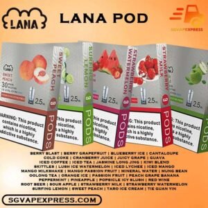 LANA POD Flavour - SGVAPEXPRESS VAPE SINGAPORE SG Lana Vape FLAVOUR Prefilled Pod Product Introduction The pods uses transparent plastic as the oil storage tank, uses high-quality ceramic cores, has the best oil sealing technology, and uses high-quality filter cotton to ensure the cleanliness of the lana pod. Each pod is pre-filled with 2.5ml e-cigarette liquid capacity and the individual Lana pods reach 600PUFFS, satisfying most people's needs. Whether you are a consumer or an agent, Lana Pod can give you the price you want. Specifications : Pod capacity : 2.5ml Nicotine Strength : 3% (30mg) Pods Per Box : 3 Pods ⚠️LANA POD COMPATIBLE DEVICE WITH⚠️ DARK RIDER 3S DEVICE DD TOUCH DEVICE DD CUBE DEVICE LANA DEVICE INSTAR DEVICE RELX CLASSIC DEVICE SP2 BLITZ DEVICE SP2 LEGEND DEVICE SP2 M SERIES DEVICE WUUZ DEVICE ZEUZ DEVICE ⚠️LANA POD FLAVOUR LINE UP⚠️ Berry Blast Berry Grapefruit BlueBerry Ice Cantaloupe Cold Coke Cranberry Juice Juicy Grape Guava Iced Coffee Iced Tea Jasmine Long Jing Kiwi Blend Skittles Lush Ice Watermelon Iced Lychee Iced Mango Mango Milkshake Mango Passion Fruit Mineral Water Mung Bean Oolong Tea Orange Ice Passion Fruit Peach Grape Banana Peppermint Pineapple Popsicle Icy Slush Red Wine Root Beer Sour Apple Strawberry Milk Strawberry Watermelon Surfing Lemon Sweet Peach Taro Ice Cream Tie Guan Yin Vape Singapore SGVAPEXPRESS , Same day delivery in Singapore all area. Contact with us : WhatsApp SGVAPEXPRESS Join with us : Telegram Channel Group Placing order Before 5pm ,Received Parcel at evening 20:00pm - 23:00pm.