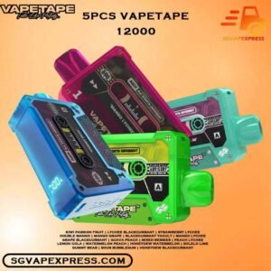 5 PCS X VAPETAPE 12000 ( 12k Puffs ) DISPOSABLE BUNDLE - SGVAPEXPRESS VAPE SINGAPORE SG SHOP The 5 PCS X VAPETAPE 12000 ( 12k Puffs ) DISPOSABLE BUNDLE Package include : Choose 5 Pcs of VAPETAPE 12K Puffs with amazing price ! Free Gift x1 FREE DELIVERY The Vape tape 12k Ready stock in our sg singapore store online shop for same day delivery. This Kit is a Malaysian e-cigarette made specifically for the Malaysian palate,  Vapetape 12000 Rechargeable Disposable , have features rich smells and delectable flavours. We are the best online vape store in Singapore, therefore I guarantee you can test it Vapetape 12k right now at SG VAPE SINGAPORE. Try out quickly at our store now ! Discover out Vape tape 12k signature Double Mango flavor, alongside popular options like Vapetape 12k puffs Honeydew Watermelon, Sour Bubblegum , Solero Lime , Watermelon Peach, Gummy Bear, and Strawberry Lemon Tart. For those craving extra sweetness, you can also enjoy Ice Lemon Tea or Red Slurpee flavors. Specifications: Puff : 12000 Puffs Nicotine Strength : 5% Volume : 25ML Flavour Charging : Rechargeable With Type C Coil : Mesh Coil Fully Charged Time : 25mins ⚠️VAPETAPE 12000 PUFFS FLAVOUR LIST⚠️ Kiwi Passion Fruit Lychee Blackcurrant Strawberry Lychee Double Mango Mango Grape Blackcurrant Yacult Mango Lychee Grape Blackcurrant Guava Peach Mixed Berries Peach Lychee Lemon Cola Watermelon Peach Honeydew Watermelon Solelo Lime Gummy Bear Sour Bubblegum Honeydew Blackcurrant Ice Lemon Tea Red Slurpee Yacult Grape Bubblegum Pineapple Orange Strawberry Lemon Tart Banana Custard Vape Singapore SGVAPEXPRESS , Same day delivery in Singapore all area. Contact with us : WhatsApp SGVAPEXPRESS Join with us : Telegram Channel Group Placing order Before 5pm ,Received Parcel at evening 20:00pm - 23:00pm.