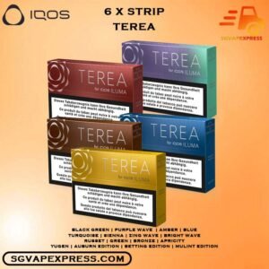 6 STRIP X IQOS TEREA FLAVOUR BUNDLE - SGVAPEXPRESS VAPE SINGAPORE SG SHOP The 6 STRIP X TEREA FLAVOUR BUNDLE Package include : Choose 6 X of TEREA FLAVOUR with amazing price ! (Per Strip 10 pack, Total 60 pack) Free Gift x1 FREE DELIVERY The Iqos Terea Flavour is Ready stock in our sg singapore store online shop for same day delivery.The Terea Refilled is only can used with ILUMA DEVICE Series Kit of ILUMA PRIME , ILUMA ONE and ILUMA PRIME.  PER STRIP Flavour available 10 pack inside (per pack 20stick) , SG Shop Ready Stock . Experience: Both TEREA and HEETS heat the tobacco from inside instead of burning it, without any smoke or ash and less smell than cigarettes. However,  sticks are sealed. When they are used with IQOS ILUMA, there is no tobacco residue and no need to clean the device after use. Order now with Us get it same day delivery Singapore Cash deal. ⚠️TEREA OPTION (HEATING) LINE UP⚠️ Bronze (Taste: Cocoa) Sienna (Taste: Black Tea) Apricity (Taste: Caramel with Apricot) Russet (Taste: Rich Toasted Tobacco Blend) Amber (Taste: Toasted Tobacco, Woody And Nutty Notes) Yugen (Taste: Smooth ,Expertly Balanced Tobacco Blend) Auburn Edition (Taste: Balanced and Fruity tobacco) Betting Edition Mulint Edition ⚠️TEREA OPTION (COOLING) LINE UP⚠️ Black Green (Taste: Frosty Pear) Yugen (Taste: Lavender with pear) Purple (Taste: Blueberry) Bright Wave (Taste: Citrus) Blue (Taste: Pepermint) Green (Taste: Pepermint) Turquoise (Taste: Blended Tobacco, Cool Menthol And Zesty Notes) Zing Wave (Taste: Heated Tobacco) Vape Singapore SGVAPEXPRESS , Same day delivery in Singapore all area. Contact with us : WhatsApp SGVAPEXPRESS Join with us : Telegram Channel Group Placing order Before 5pm ,Received Parcel at evening 20:00pm - 23:00pm.
