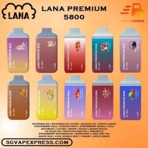 LANA PREMIUM BAR 5800 DISPOSABLE - SGVAPEXPRESS VAPE SINGAPORE SG SHOP The Lana Premium Bar 5800 Puffs Disposable vape Ready stock in our sg singapore store online shop for same day delivery. This Kit is large enough to hold Pre-filled 6ml Vape Juice, with 3% nicotine level, and has a 350mAh built-in battery that can be recharged for up to 5,800 puffs, which is pre-filled, pre-charged,Type-C charger and requires no additional maintenance. It is a highly concentrated salt-based nicotine that absorbs into the bloodstream at a faster rate than free-base nicotine. Of suitable size and weight, ergonomic design and easy to hold,a stylish look, comfortable feel and reliable quality, this Lana Premium Bar 5800 Puffs can provide you with a comfortable experience to use and bring comfort to your throat whenever you need it, with the addition of mesh 1.2ohm and draw-activated firing mechanism. Specification: Nicotine 30mg (3%) Approx. 5800 Puffs Capacity 13ml Rechargeable Battery 650mah ⚠️LANA PREMIUM BAR 5800 PUFFS FLAVOUR LIST⚠️ Watermelon Watermelon Lychee Banana Ice Sprite Lemon Strawberry Milk Passion Fruit Strawberry Grape Cola Rootbeer Lychee Grape Peach Mango Peach Tie Guan Yin Peach Oolong Tea Pineapple Strawberry Watermelon Honeydew Long Jing Tea Grape Gum Cool Double Mint Yogurt Apple Grape Thai Mango Champagne Apple Honey Grape Lemonade Tea Golden Armour (Chrysanthemum Tea) Strawberry Banana Taste Of Sea Grape Peach Banana Milk Frothlove Coffee Yummy Yam Vape Singapore SGVAPEXPRESS , Same day delivery in Singapore all area. Contact with us : WhatsApp SGVAPEXPRESS Join with us : Telegram Channel Group Placing order Before 5pm ,Received Parcel at evening 20:00pm - 23:00pm.
