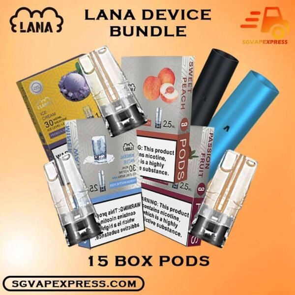 LANA DEVICE BUNDLE 215 - SGVAPEXPRESS VAPE SINGAPORE SG SHOP The LANA DEVICE BUNDLE 215 Package include : 1 X LANA DEVICE 15 x LANA Pods FREE DELIVERY Lana device Ready Stock at singapore sg cod , is a simple and stylish electronic cigarette Vape, it is light and convenient, compact, comfortable and easy to carry. It can be used with a lana pod (or a pod of the same size as a lana pod), whether you are a novice or a professional, it can be easily used. simplified is equipped with a charging cable and a recyclable rechargeable battery, which can easily last for a whole day on a single charge. The appearance is made of metal frosted technology, which brings you a perfect experience. In addition, the lana simplified device is available in a variety of colors to match your Travel in style . ⚠️LANA POD FLAVOUR LINE UP⚠️ Berry Blast Berry Grapefruit BlueBerry Ice Cantaloupe Cold Coke Cranberry Juice Juicy Grape Guava Iced Coffee Iced Tea Jasmine Long Jing Kiwi Blend Skittles Lush Ice Watermelon Iced Lychee Iced Mango Mango Milkshake Mango Passion Fruit Mineral Water Mung Bean Oolong Tea Orange Ice Passion Fruit Peach Grape Banana Peppermint Pineapple Popsicle Icy Slush Red Wine Root Beer Sour Apple Strawberry Milk Strawberry Watermelon Surfing Lemon Sweet Peach Taro Ice Cream Tie Guan Yin Vape Singapore SGVAPEXPRESS , Same day delivery in Singapore all area. Contact with us : WhatsApp SGVAPEXPRESS Join with us : Telegram Channel Group Placing order Before 5pm ,Received Parcel at evening 20:00pm - 23:00pm.