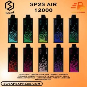 SP2S AIR 12000 ( 12k Puffs ) DISPOSABLE - SGVAPEXPRESS SINGAPORE SG SHOP Discover the SP2S Air 12000 ( 12k Puffs ) Disposable , a popular product available at SG VAPE SHOP in Singapore. Find out more about this high-quality vape product and how it can enhance your vaping experience. The SP2s Air 12k is a rechargeable disposable vape device offering up to 12,000 puffs. It is powered by a 600mAh battery and features Type-C fast charging for convenient and quick recharges. This device is known for its sleek design and user-friendly features, catering to vapers who need a long-lasting and hassle-free vaping experience. Available in various flavors, it is highly regarded in Singapore for its reliability and quality. Specification : Approx. 12000 Puffs Capacity 8ml Super Slim Design Mesh Coil Rechargeable Battery 600mAh Charging Port: Type-C ⚠️SP2S AIR 12000 FLAVOUR LINE UP⚠️ Apctic Mint Green Apple Soda Himalaya Jasmine Himalaya Mineral Himalaya Tie Guan Yin Icy Melon Kiwi Passion Guava Lychee Breeze Passion Lemonade Peach Green Tea Plum Guava Vape Singapore SGVAPEXPRESS , Same day delivery in Singapore all area. Contact with us : WhatsApp SGVAPEXPRESS Join with us : Telegram Channel Group Placing order Before 5pm ,Received Parcel at evening 20:00pm - 23:00pm.
